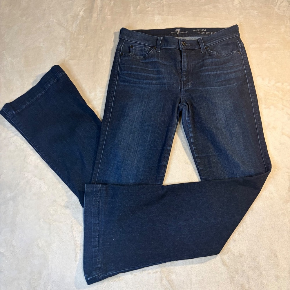 7 For All Mankind The Slim Trouser Dark Wash Flare Jeans Size 30